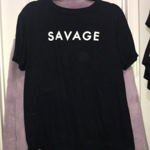 SAVAGE LOGO BLACK TEE🖤